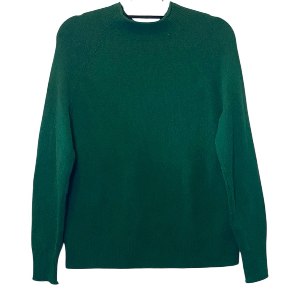 J Crew Rollneck Sweater Small Green Supersoft Merino Wool Alpaca Blend Pullover